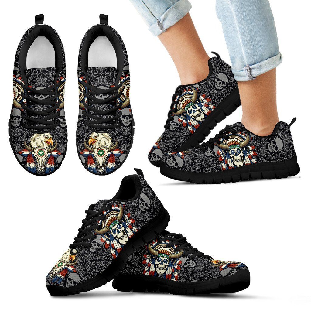 Native American Skull Kid's Running Shoes NT114