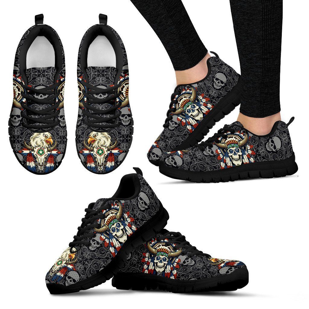 Native American Skull Women's Running Shoes NT112