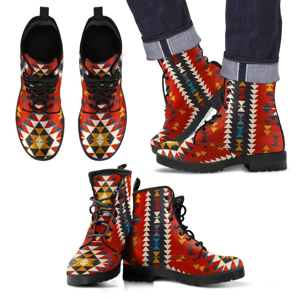 New Native American Indian Pattern Leather Boots NT004