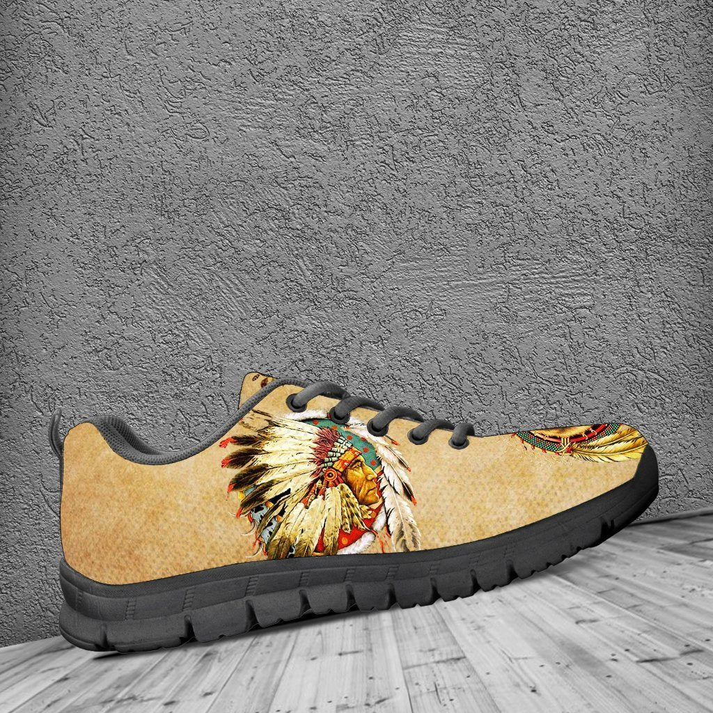 Native American And Wolf Kid's Running Shoes NT107