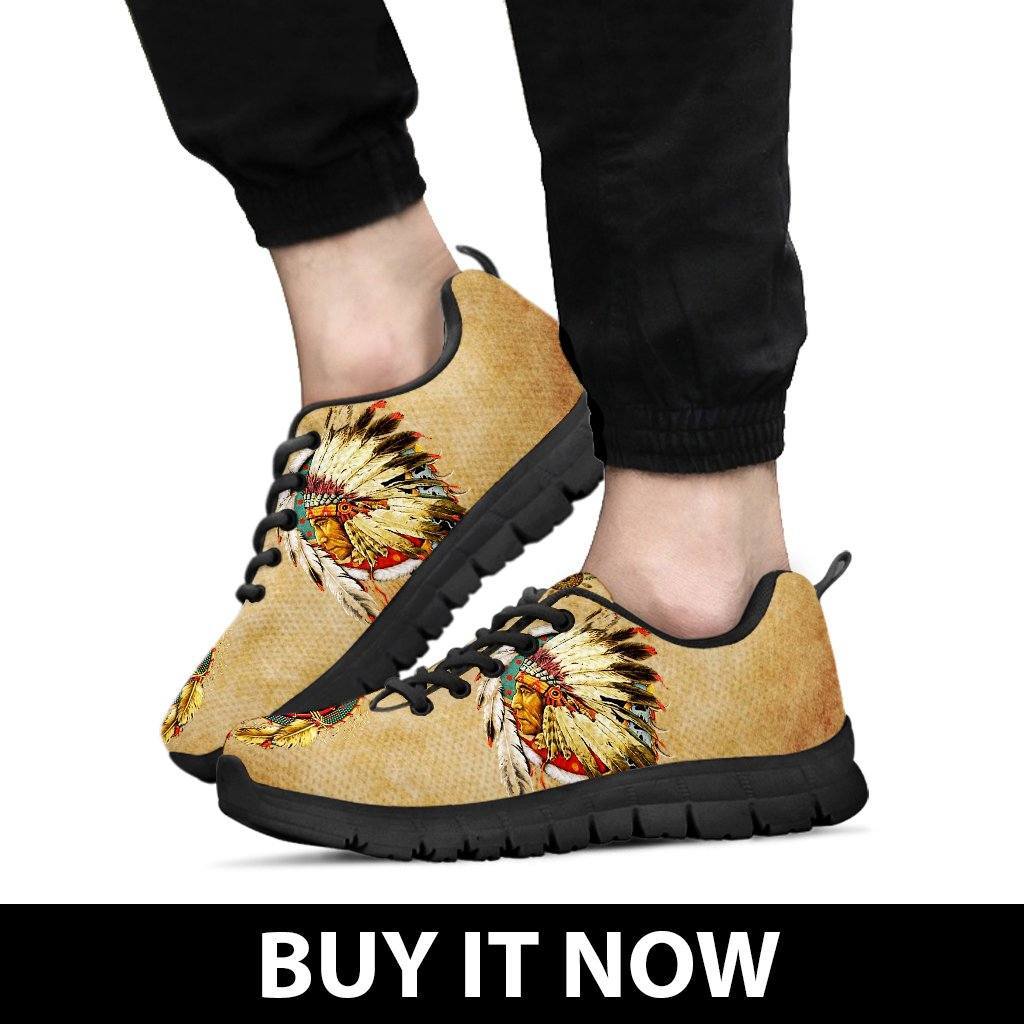 Native American And Wolf Men's Running Shoes NT108