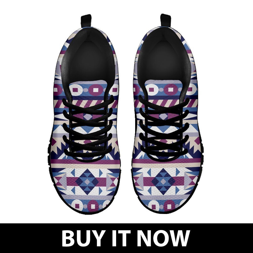 Native American Purple Pattern Kid's Sneakers NT083