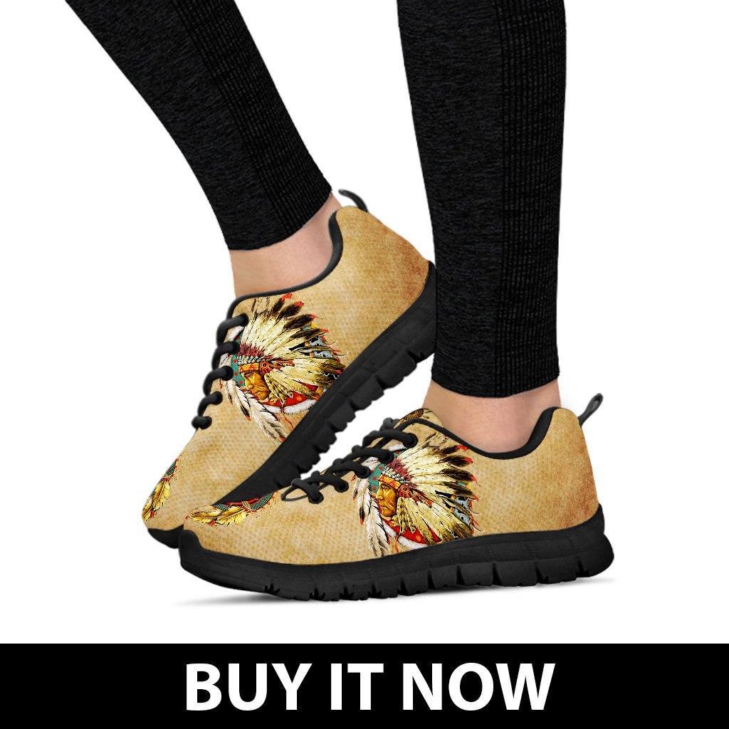 Native American And Wolf Women's Running Shoes NT106