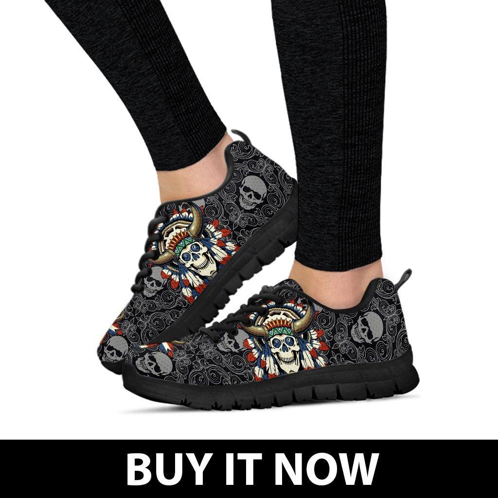 Native American Skull Women's Running Shoes NT112