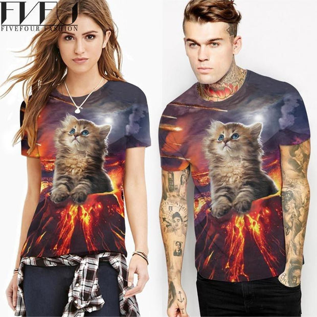 cat 2017 High Quality T Shirt Women Fancy Cat 3D Printed Couples Tee Unisex - Ineffable Shop