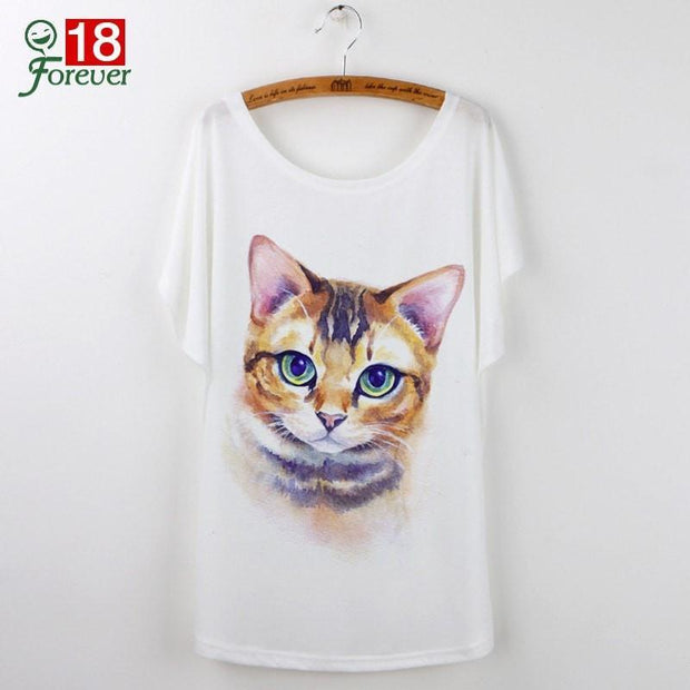  Best Quality Harajuku Cat T-Shirts Women 2017 - Ineffable Shop