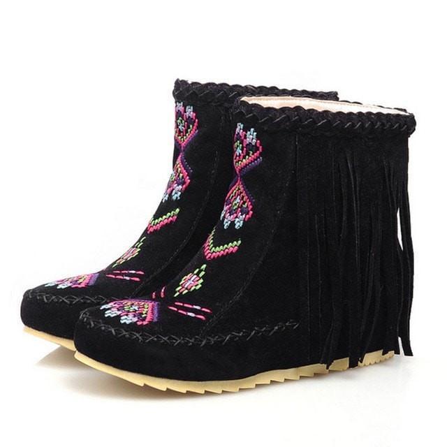 native High Quality Native America Ankle Fringe Boots - Ineffable Shop