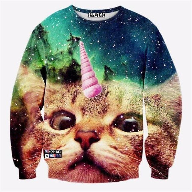 2017 New Fashion Unicorn Cat Sweatshirt