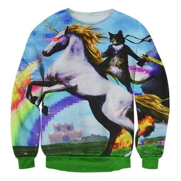 2017 New Fashion Unicorn Cat Sweatshirt