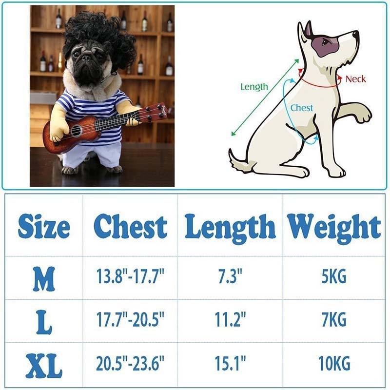 Funny Guitarist Costumes For Dogs & Cats