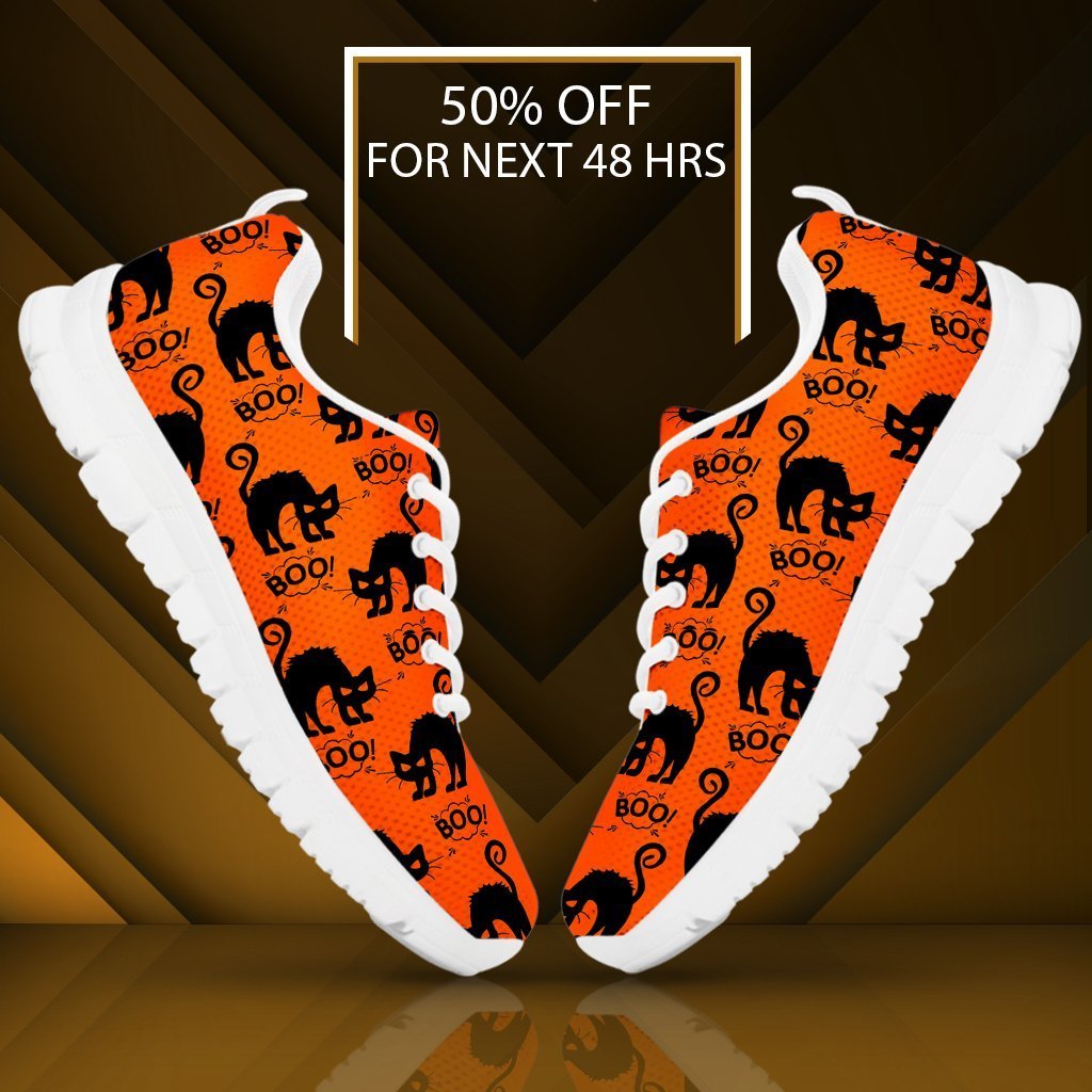 Halloween Black Cat Men's Running Shoes HLW021