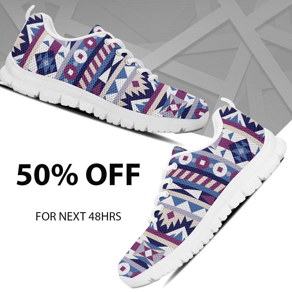 Native American Purple Pattern Kid's Sneakers NT083