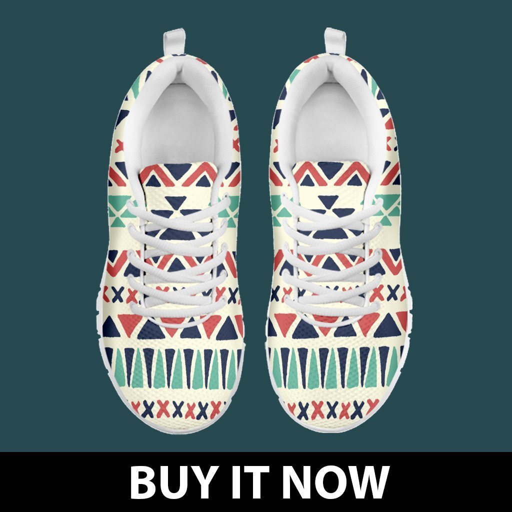 Native American Pattern Men's Running Shoes Design NT091