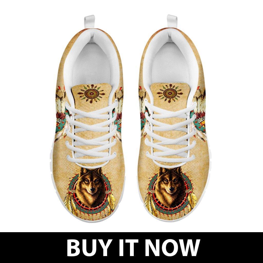 Native American And Wolf Women's Running Shoes NT106