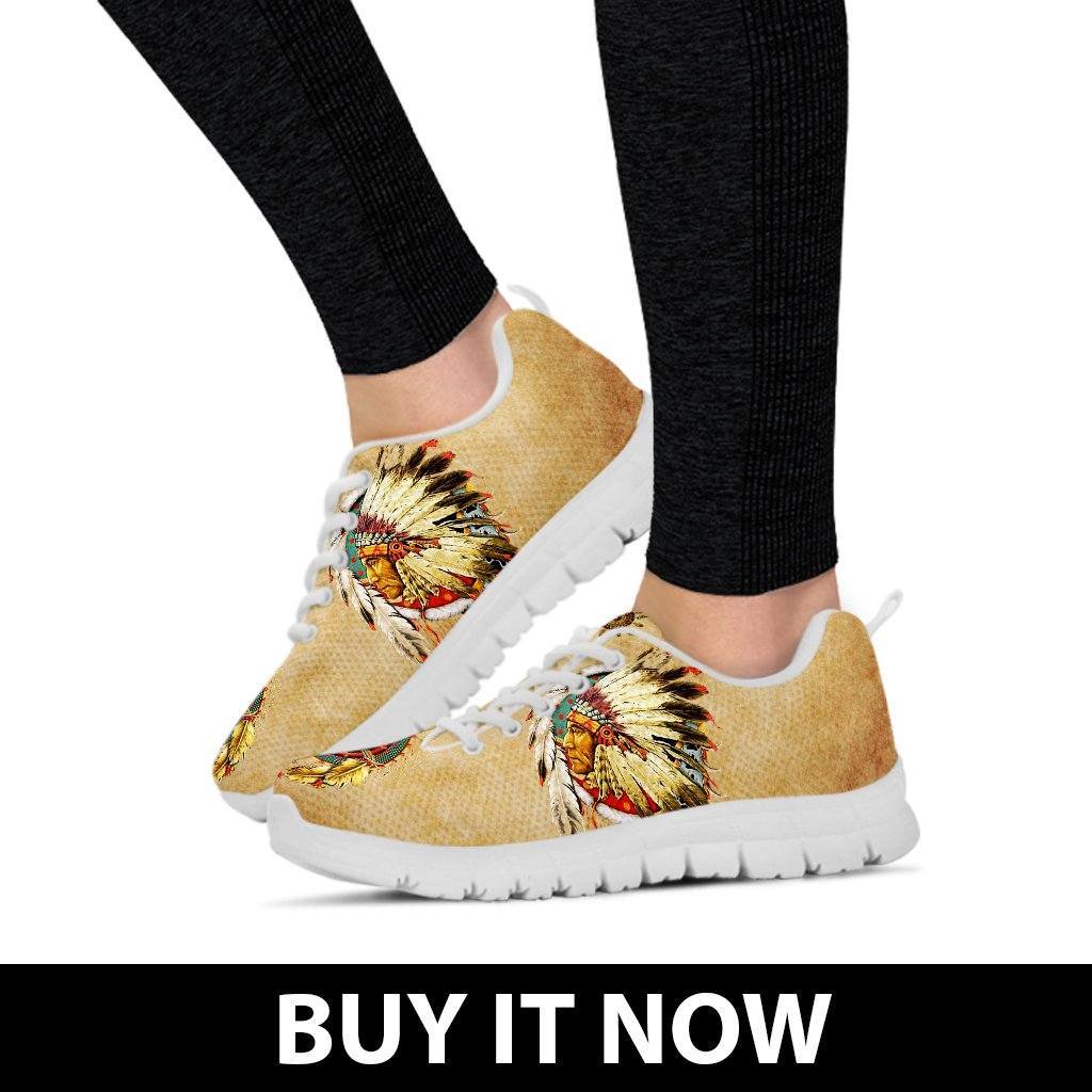 Native American And Wolf Women's Running Shoes NT106
