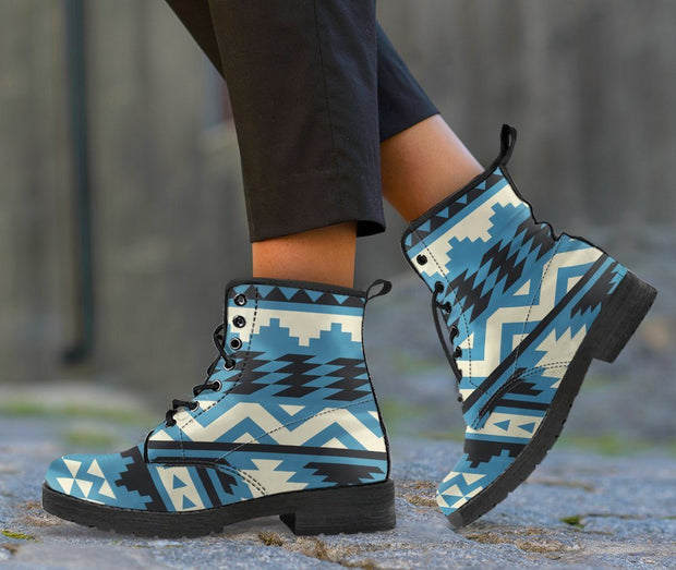 Native American Pattern Leather Boots